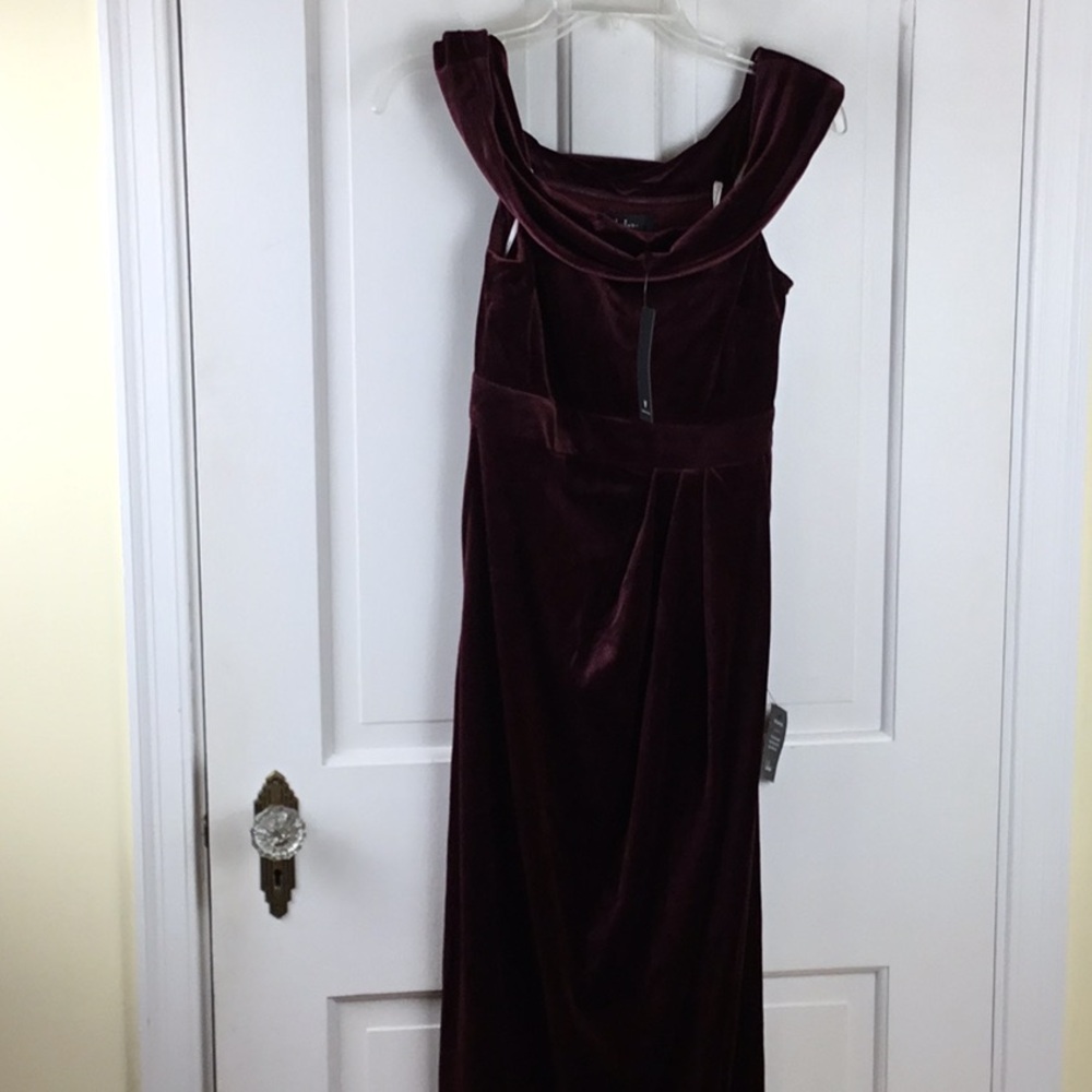 Lulus I'm Enchanted Burgundy Velvet Off-The-Shoulder Tulip Maxi Dress - Picture 3 of 6